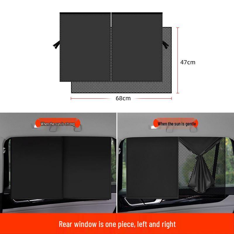 Magnetic Car Window Sunshade & Mosquito Net - Heat Insulation, Privacy & Sun Protection