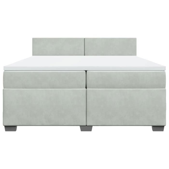 Maison Exclusive - Sommier à lattes de lit et matelas Gris clair 200x200cm Velours