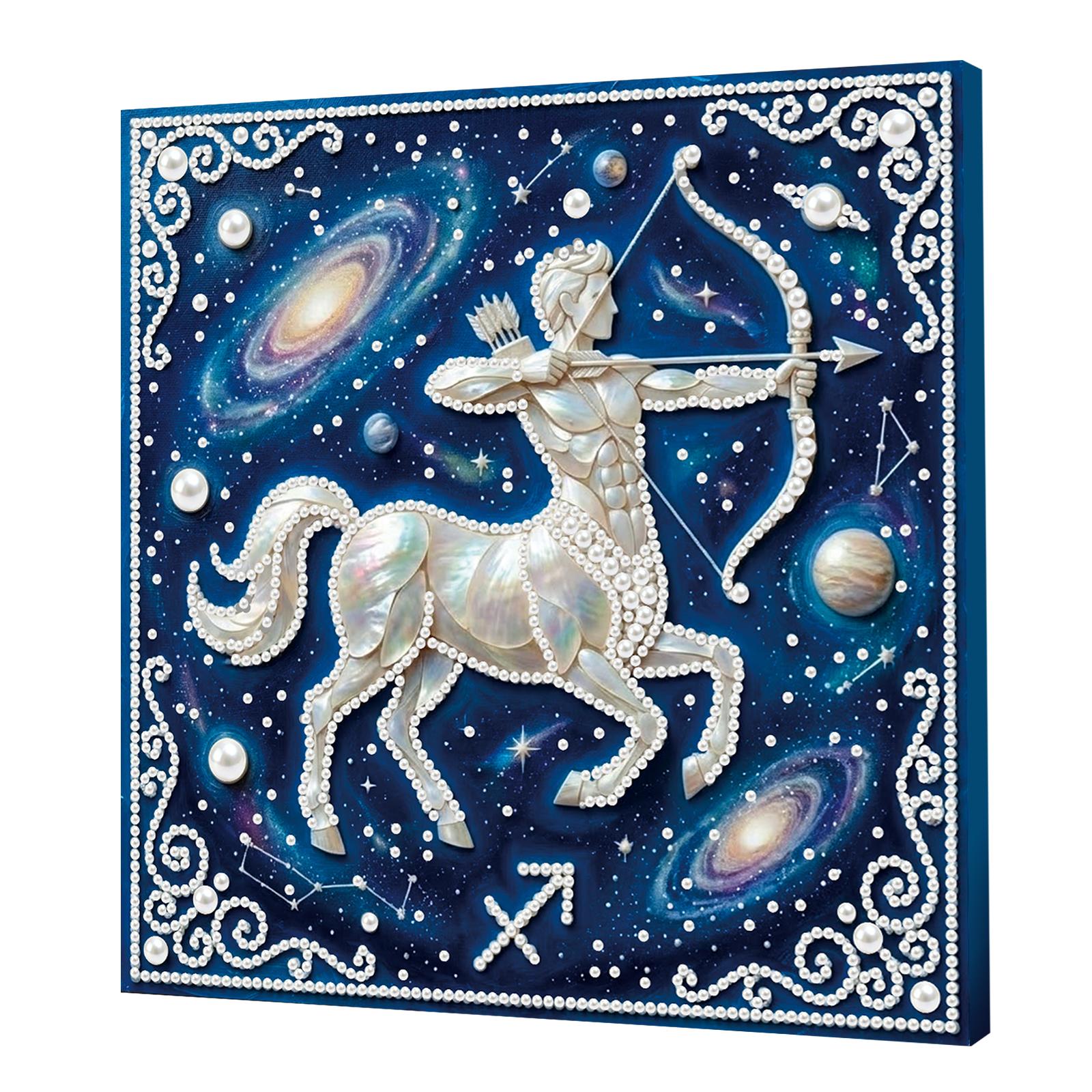 

DIY Constellation Pearl Painting Kit for Adults Beginners Home Decor Pearl Gem Paintings Picture Arts Craft 25x25cm With Frame