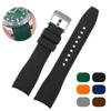 Gebogenes Gummi-Silikon-Armband für Citizen Uhrenarmband für Swatch Weiches Wasserdichtes Uhrenarmband für Rolex 20mm 22mm Armband