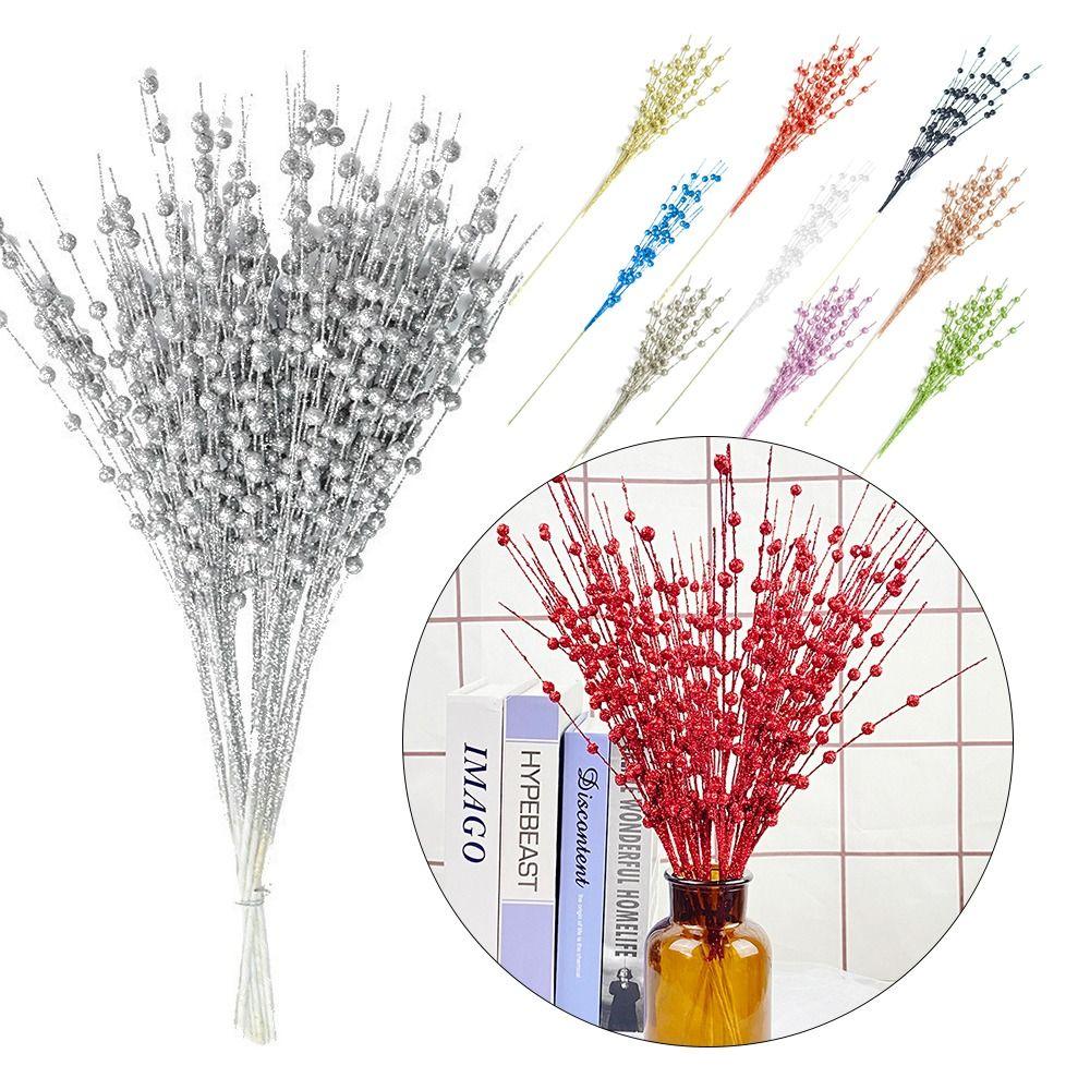 

Декор Венок Поделки Блестящие Украшения для ягодных стеблей Бусины Палочки Рождественские Декоративные Рождественские Выборы