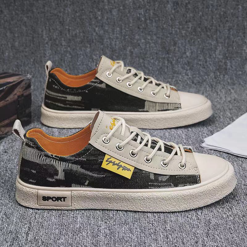 Letní pánské plážové boty Nové špičkové nízké boty, Pánské trendy oblíbené plátěné boty, Pánské studentské trendy všestranné