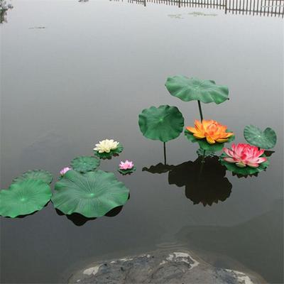 Pond Flower For Water Pond Flower Props Fish Tank Landscaping Artificial Plant Floating Lotus Leaf Fake Lotus Water Leaf