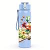 1PC Open Book Fresh Floral Arrangement 750ml Color Plastic Sports Water Bottle Leakproof Flip Straw Lid Suitable for Sports Office Home Use