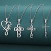 English Alphabet Love Cross Necklace Women'S Light Luxury High Sense Personality Fashion Temperament Necklace