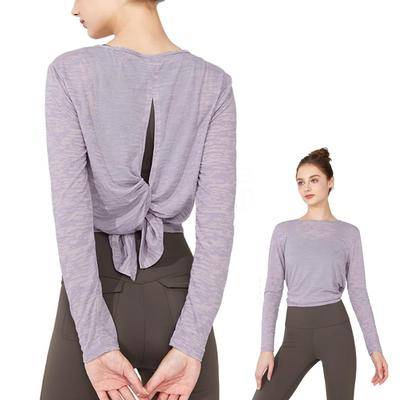 Siomlana Long Sleeve Yoga Shirt with a Stylish Cool and Pilates Relaxed Slightly Simple Perfect for the and Fitness Women's Back, Comfortable,