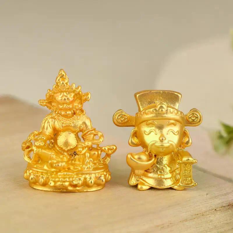 Golden Eight-Directional Wealth Chinese God Of Wealth DIY Desktop Carving Ornament Fashion Versatile High-Value Decoration Gift