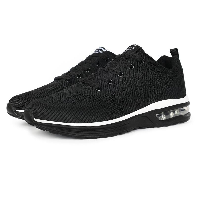 Large Size Men's Shoes, Sports and Leisure, Fly Woven Breathable and Lightweight Running Shoes, Air Cushion Couple's Shoes
