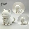 One-piece Molded Cat Bow Collectible Printed Sitting Statue Figure 3D Figurine with Non-discoloring Ornament Cute Kitten Sculpture Tabletop