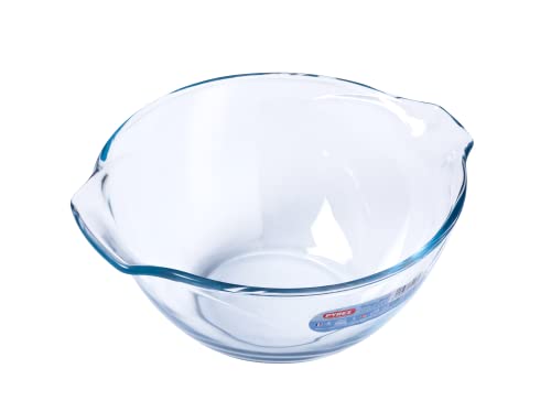 Pyrex Heat-Resistant Glass Bowl with Handle, Oven and Microwave Safe, 2.7L, Round Salad Bowl