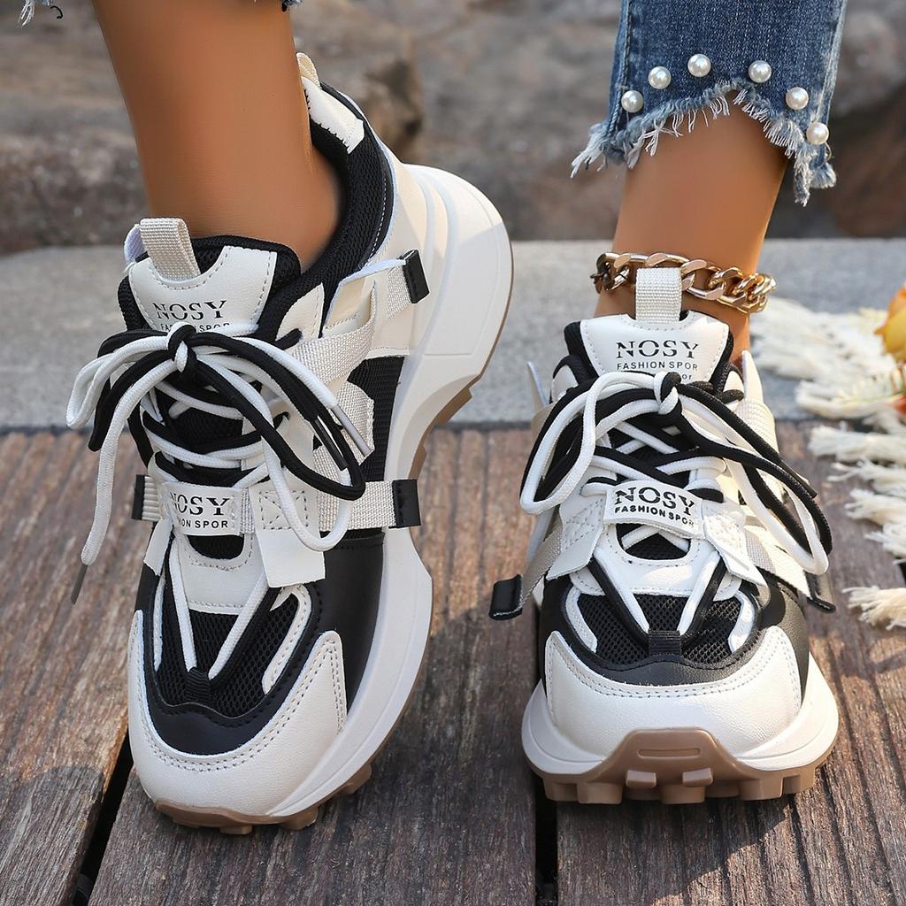 Fashion Women Sneakers Tennis Sneakers Fashion New Colorful Lace Up Leisure Platform Running Shoes Outdoor Comfortable Casual Shoes