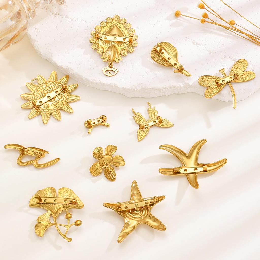 European & American Stainless Steel Luxury Brooch - Non-fading, Niche Design, Anti-exposure, Elegant Lapel Pin.