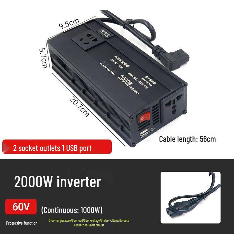 High-Power Electric Bike & Tricycle Inverter: 48V/60V/72V To 220V Universal Converter