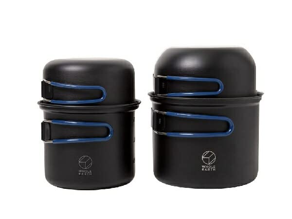 Whole Earth Outdoor Camping Cooker Set Pot Cup Aluminum Tableware NOMAD COOKER SET BK WE23DJ66 Black