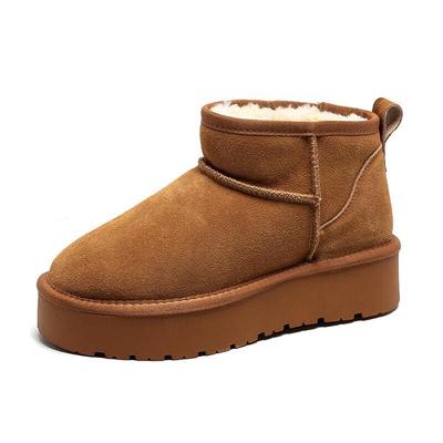 Shenbaolai Women's Warm Fleece-Lined Ankle Snow Boots