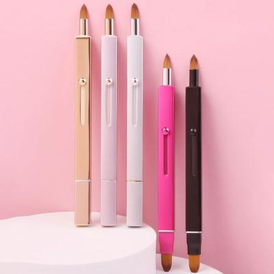 Lip Brush Dustproof Design Soft Bristle Matte Texture Non-slip Comfortable Grip Beauty Tool Multifunctional Retractable Lip Makeup Brush for Lady