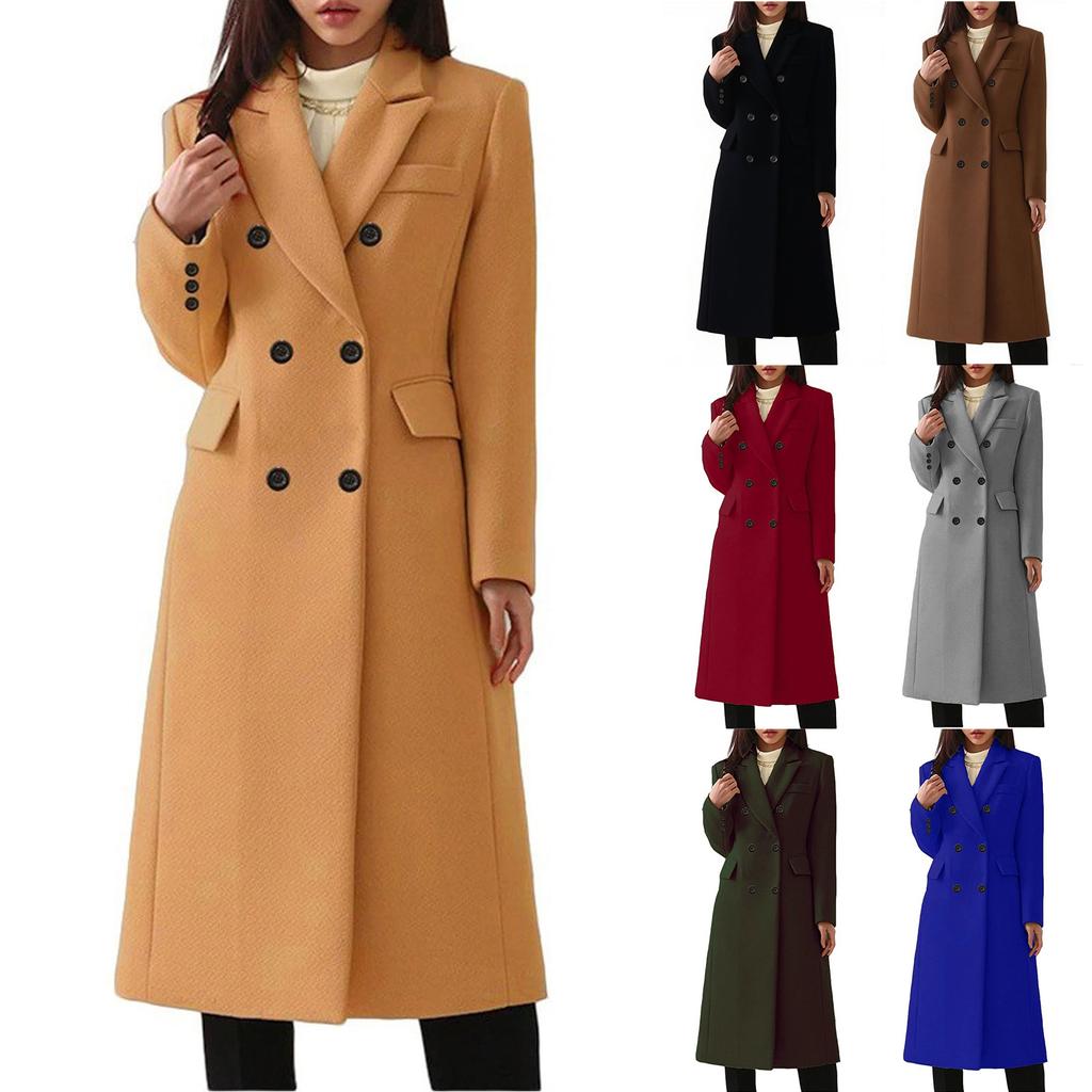 Women's Fashion Oversized Wool Coat Solid Color Casual Cardigan Jacket