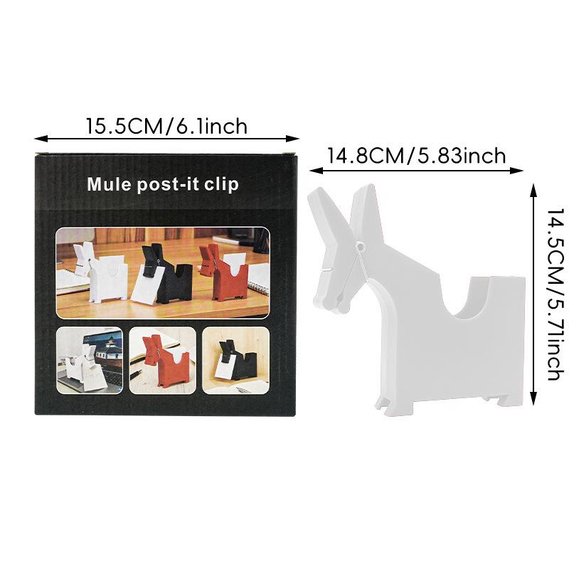 

Creative Donkey-Shaped Desktop Organizer, Multi-functional Note Clip білий