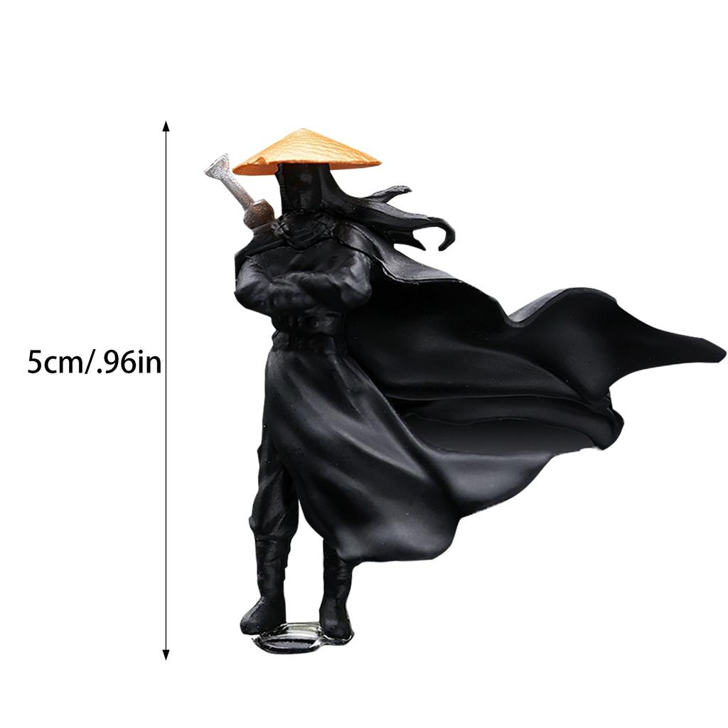 Trendy Car Decoration Ornaments Personalized Handsome Black Swordsman Ornament For Interior Countertop Desktop Plastic Sculpture