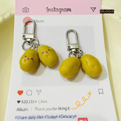 Kreatívne Roztomilé Simulované Zemiakové Kľúčenky Pre Ženy Mužov Vtipné Krásne Živicové Prívesky Kľúčenky Vynikajúca Dekorácia Batohu Darčeky