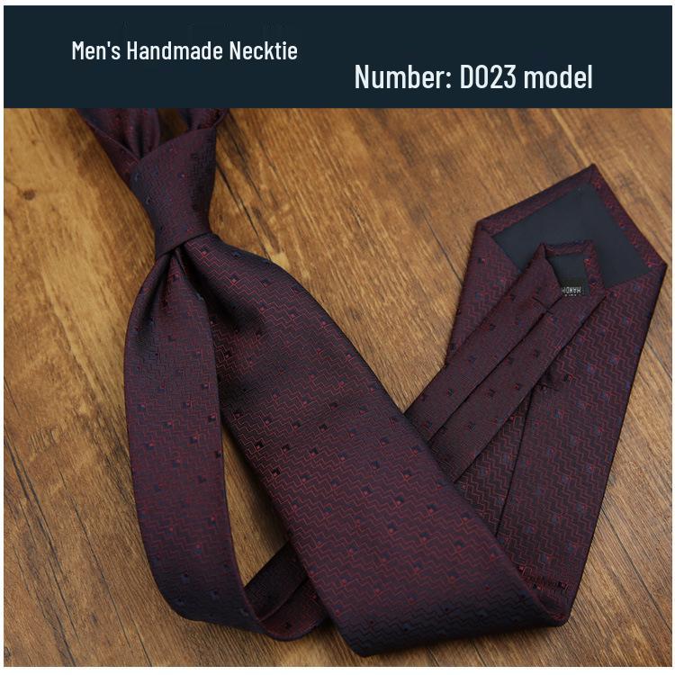 Men's 8CM Retro Burgundy Polyester Silk Tie - Business & Formal Suit Accessory