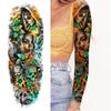 1 Sheet Long Sleeve Temporary Tattoos For Men Women Flower Skull Lion Wolf Tiger Nun Fox Compass Tattoo Sticker Body Art Arm Leg