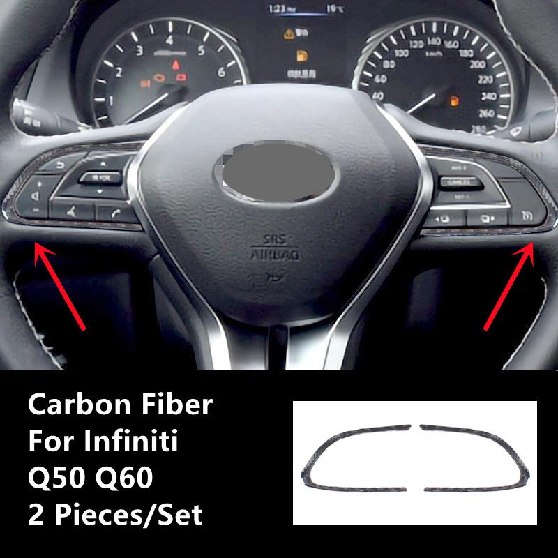 Carbon Fiber Car Interior Modification Cover Trim Strips Decorative Stickers For Infiniti Q50 Q60 Car Styling Inner