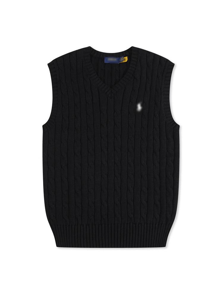 Unisex V-neck Embroidered Cable Knit Wool Vest – Lightweight, Breathable, Pure Comfort for Spring and Autumn.