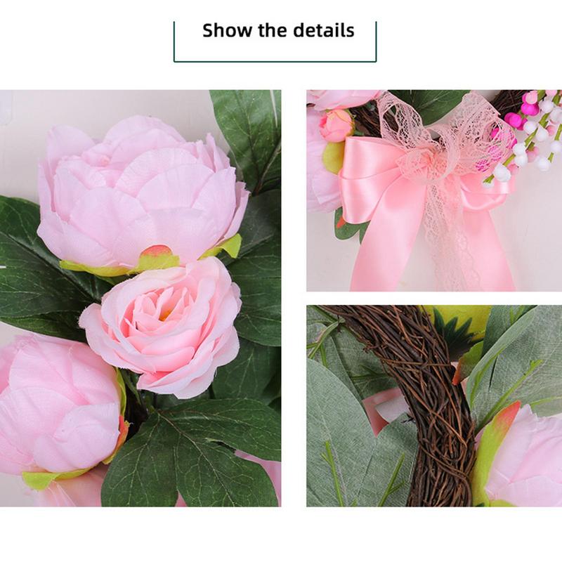 Valentines Day Wreath Heart Shaped Spring Wreath Garland Wreath Door Sign Door Wreath For Front Door Valentines Day Wedding Wall