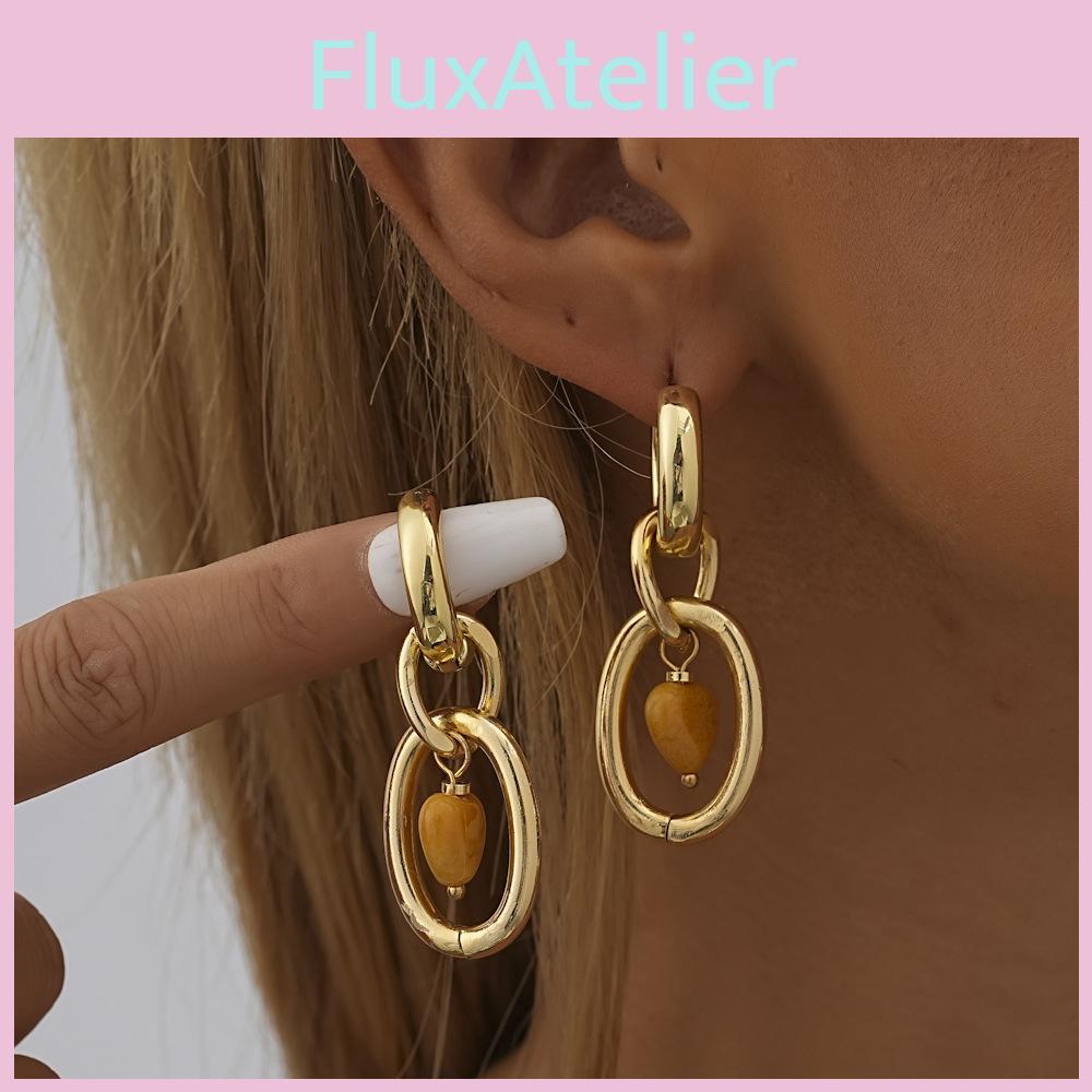 Modern Heart Fashion Shaped Earrings With Gold Plating For Women