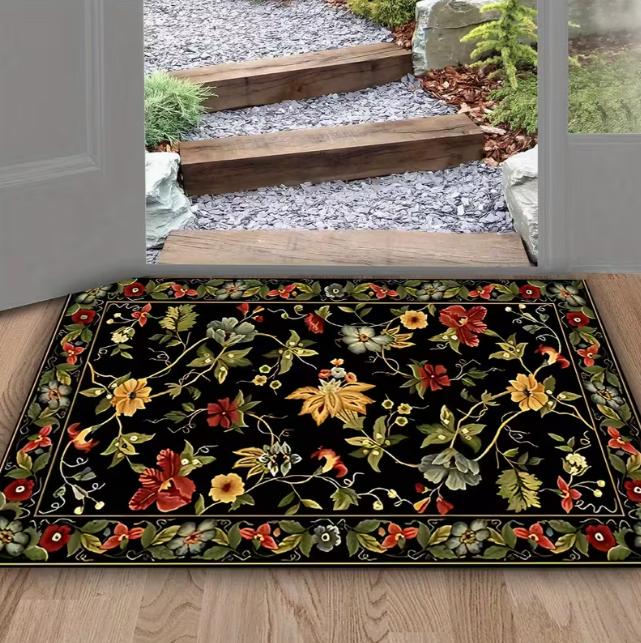 Vibrant Spring Floral Printed Door Mat Soft Perfect for Entrance Living Room Bedroom Bathroom Kitchen and Laundry Home Decor Mat