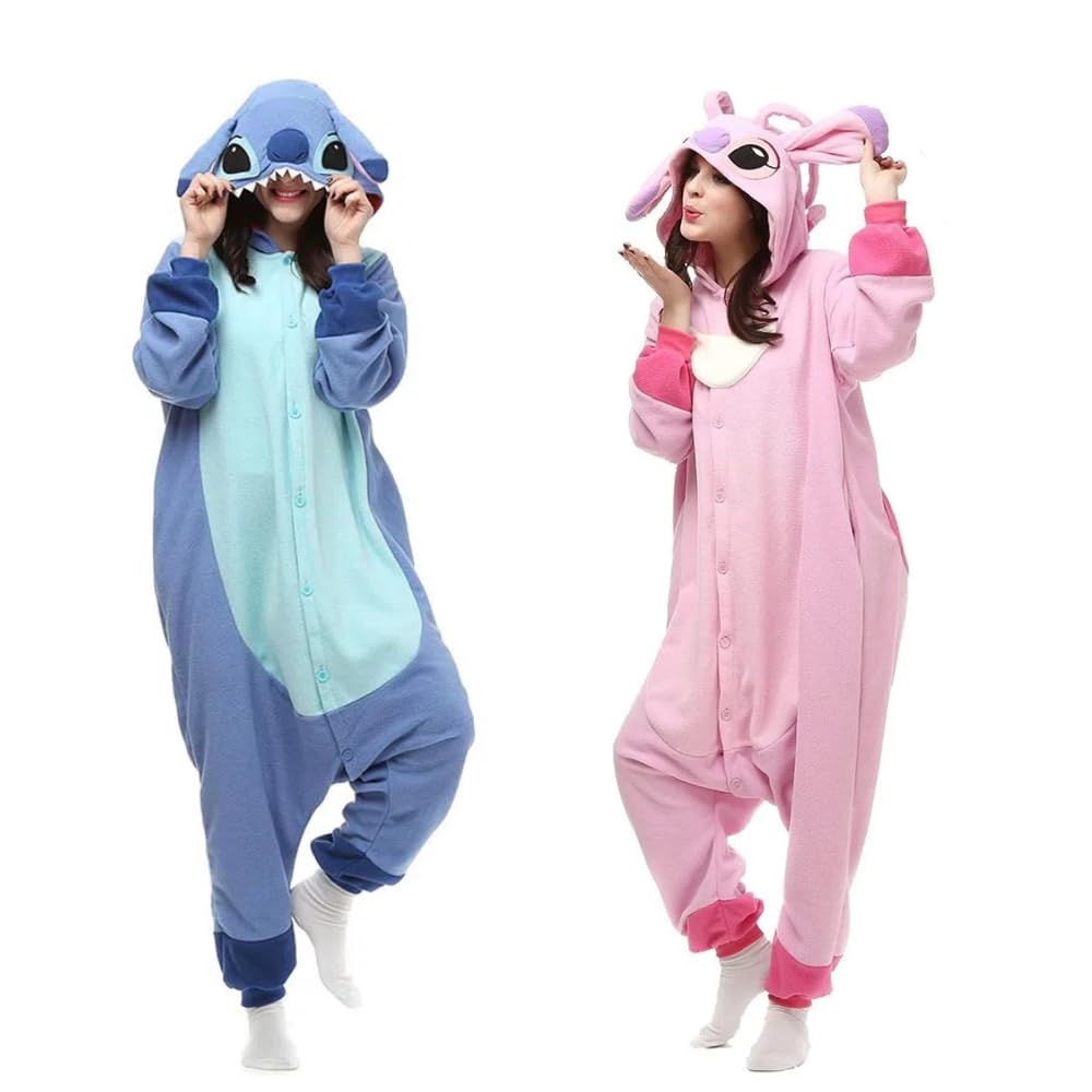 

Fleece Kigurumi Stitch Cute Soft to the Unisex [RemeeHi] Costume, Pajamas, Kigurumi, Loungewear, touch, (Pink, L) рожевий