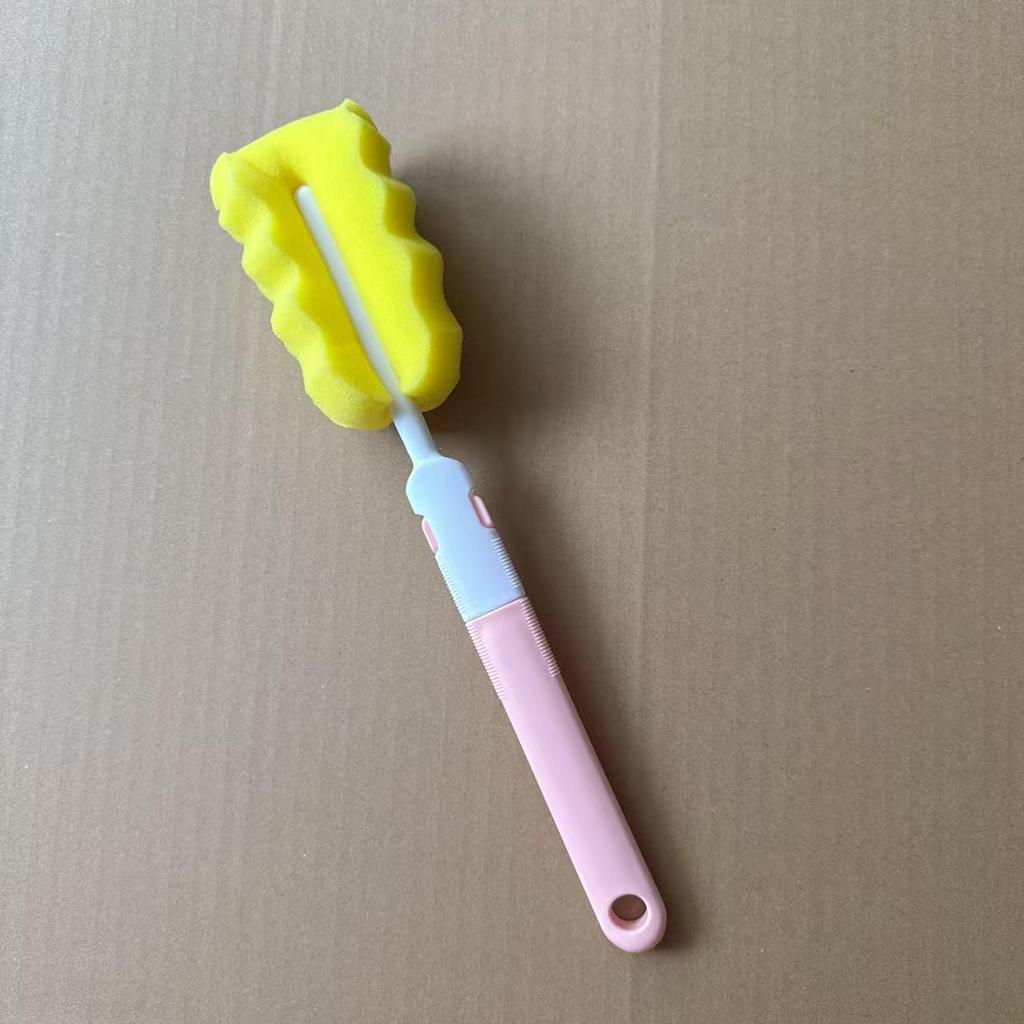 Long Handle Baby Bottle & Insulated Cup Brush with Detachable Sponge Head