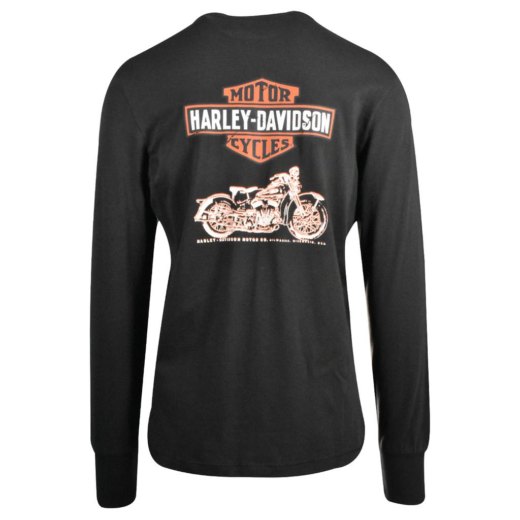 Harley-Davidson Men's T-Shirt Black Motorcycle Logo Print Long Sleeve