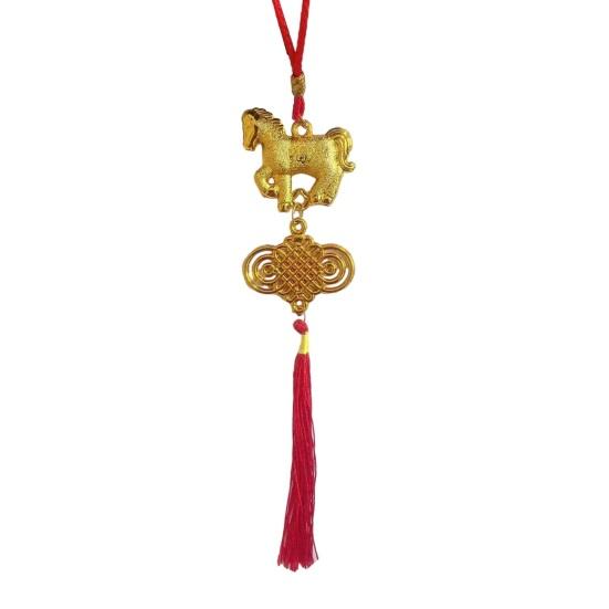Chinese New Year Decorations 2026 Year of Horse Lucky Feng Shui Charm Zodiac Horse Hanging Tassel Pendant for Fortune Wealth Success Home Car Bonsai