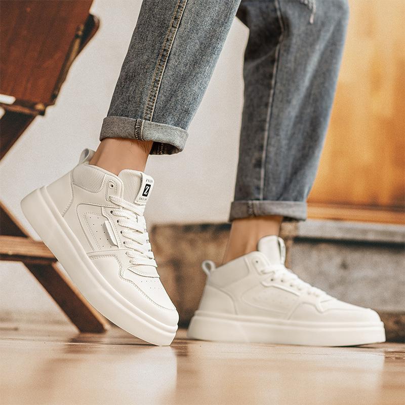 Autumn High-Top Retro Hong Kong Style Light Fashion Sports Breathable Heightening High-End Board Shoes