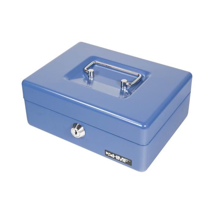 Caisse à Monnaie - HMF - 308-05 - Plateau Amovible - Serrure Cylindrique - Bleu