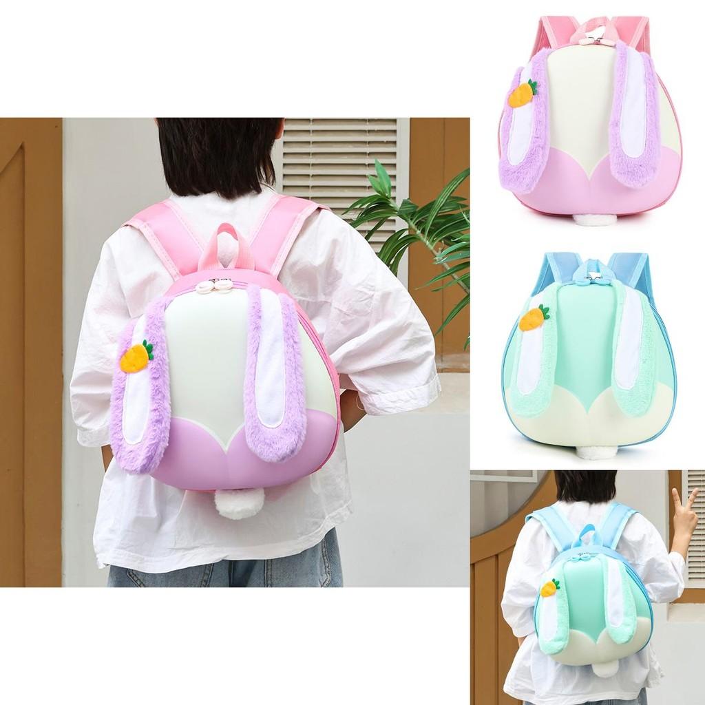 Toddler Cute Bunny Ear Backpack With Soft Pvc And Ergonomic Shoulder Straps For School