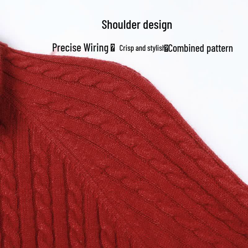 SNOWFLYING Women's Turn-down Collar Zipper Knit Cardigan
