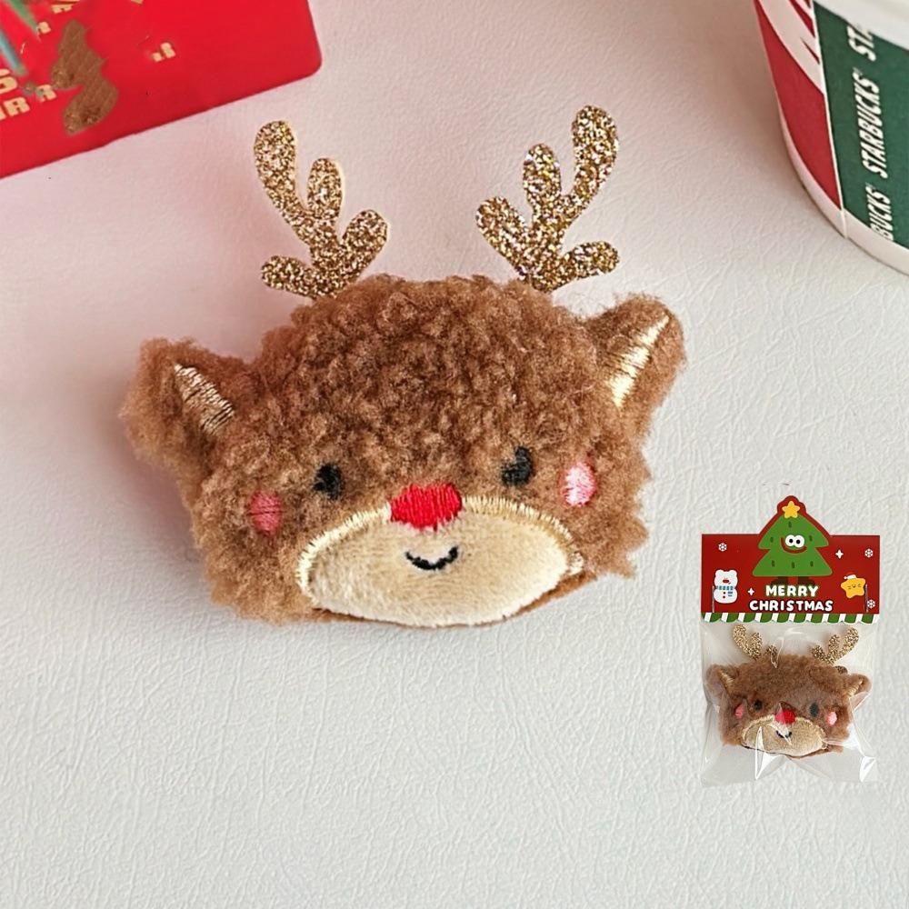 Tree Christmas Plush Brooch Snowman Snowman Plush Pin Handmade Santa Tree Brooch  Christmas Gifts