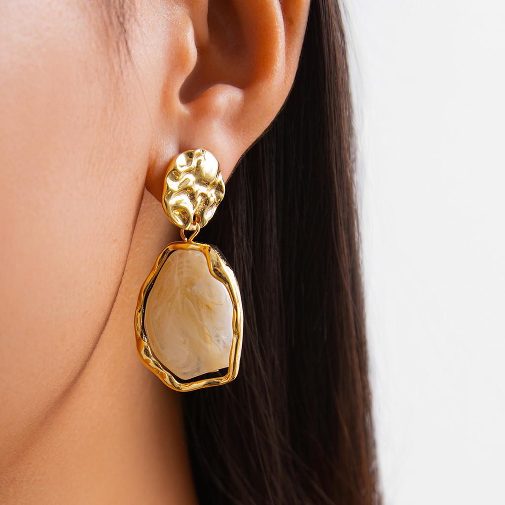 Women Square Earrings with Pearls Female Hypo-allergenic Lightweight Earrings for Woman Daily Party Matching