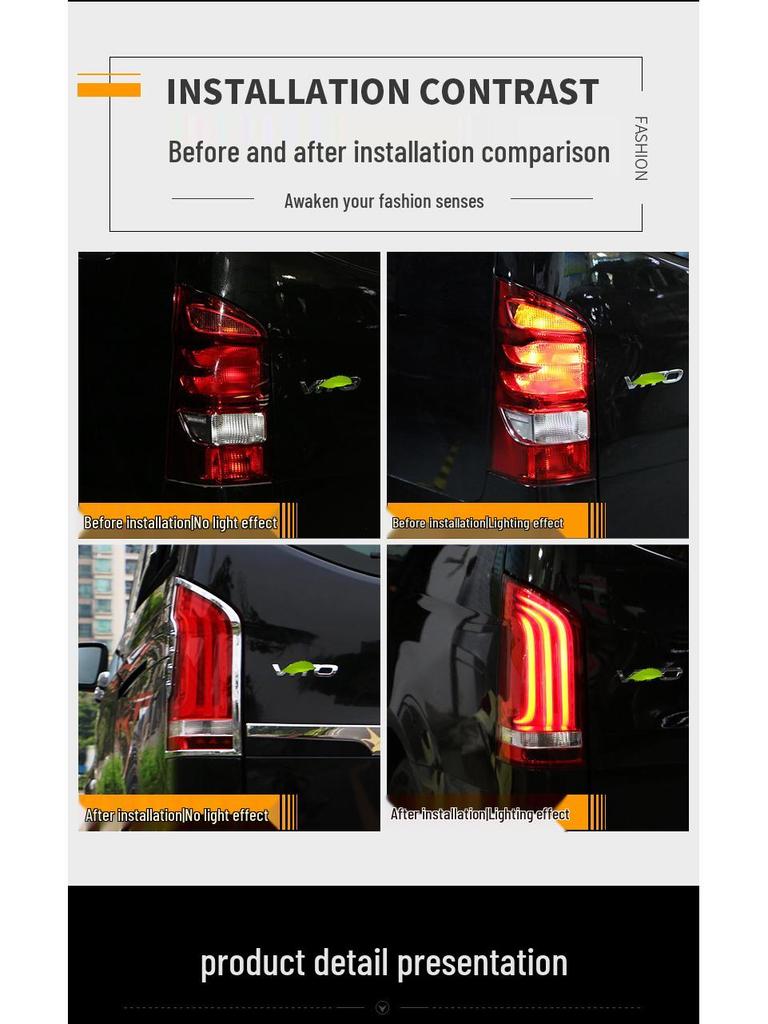 Suitable for VITO LED Taillight Assembly V260 Upgrade - V-Class Rear Headlight with LED Daytime Running Light