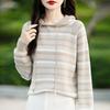 Heavy Thickened Cotton Striped Hoodie for Women In Autumn and Winter New Fashionable and Versatile Warm Knitted Sweater Lazy Hoodie
