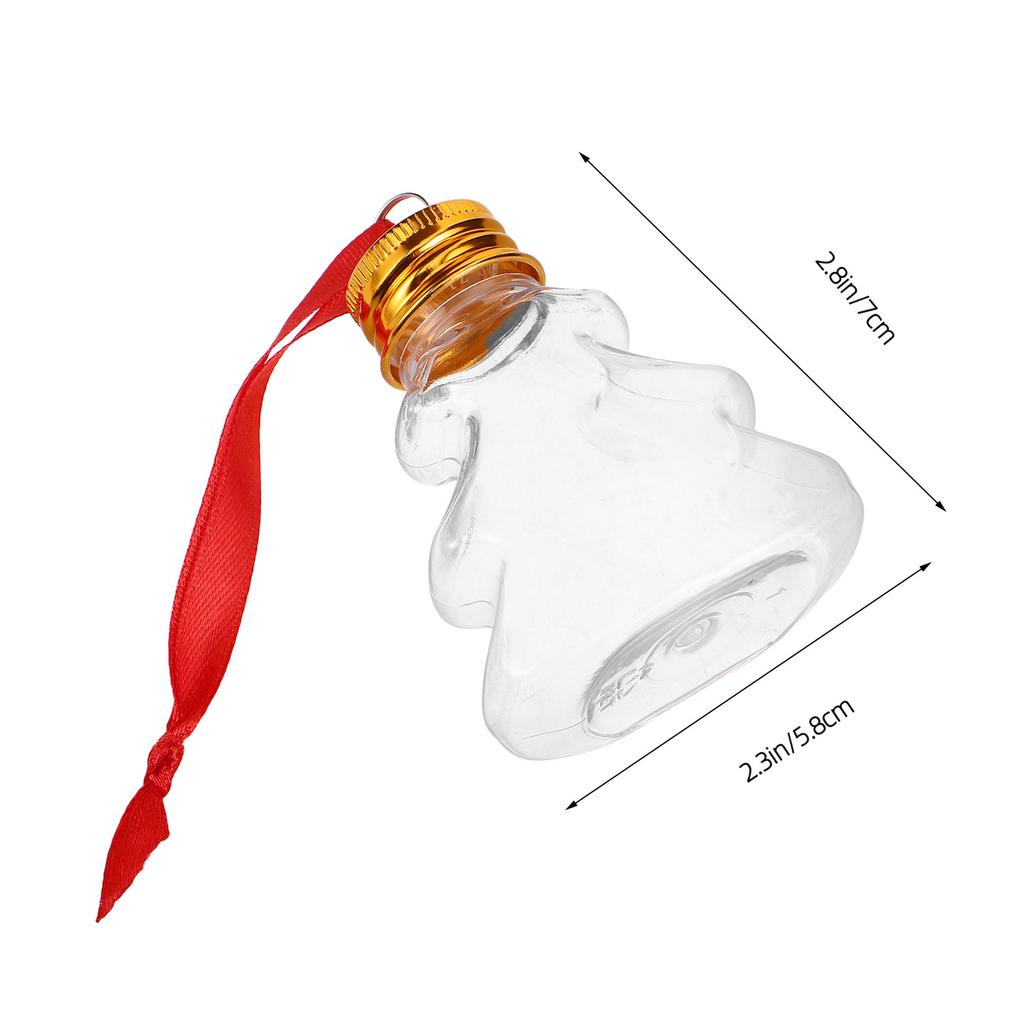 12Pcs Christmas Drink Balls Clear Pet Plastic Shatterproof Xmas Tree Bottles Aluminum Cap Leakproof Holiday Drink Containers