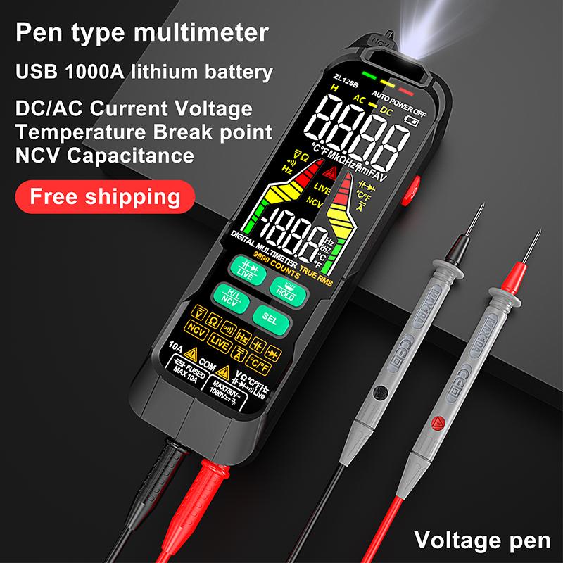 USB Charge Multimetro Multimeter Digital Tester Smart Pen Type Voltage Detector DC AC Ohm NCV Hz Continuity Meter Multimeter