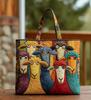 Borsa a Mano Stampata con Motivo di Agnello - Borsa a Spalla