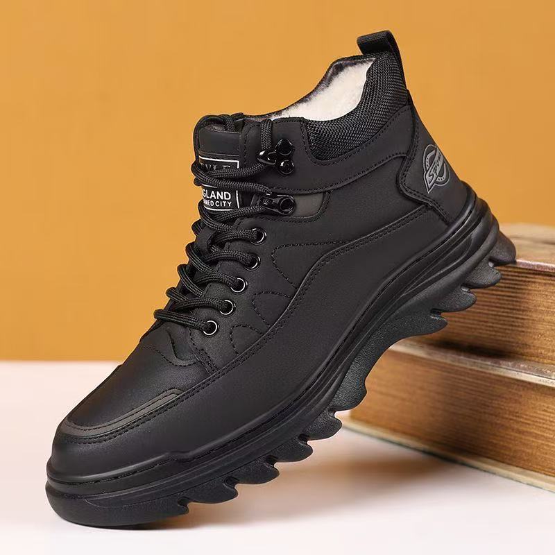 Cotton shoes winter men's shoes fleece thickened Martin boots high-top warm snow boots versatile casual shoes