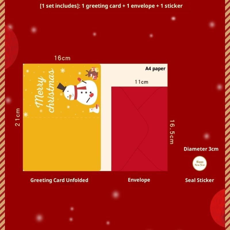 Pop-Up Weihnachtskarten mit Umschlägen und Verschlussaufklebern, 3D Waben-Weihnachtskarten, Niedliche Frohe Weihnachten Karte Feiertagsgruß Geschenk