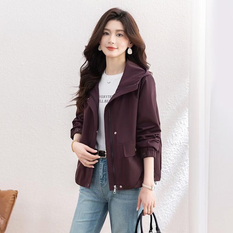 Women's Casual Solid Hooded Long-Sleeve Jacket