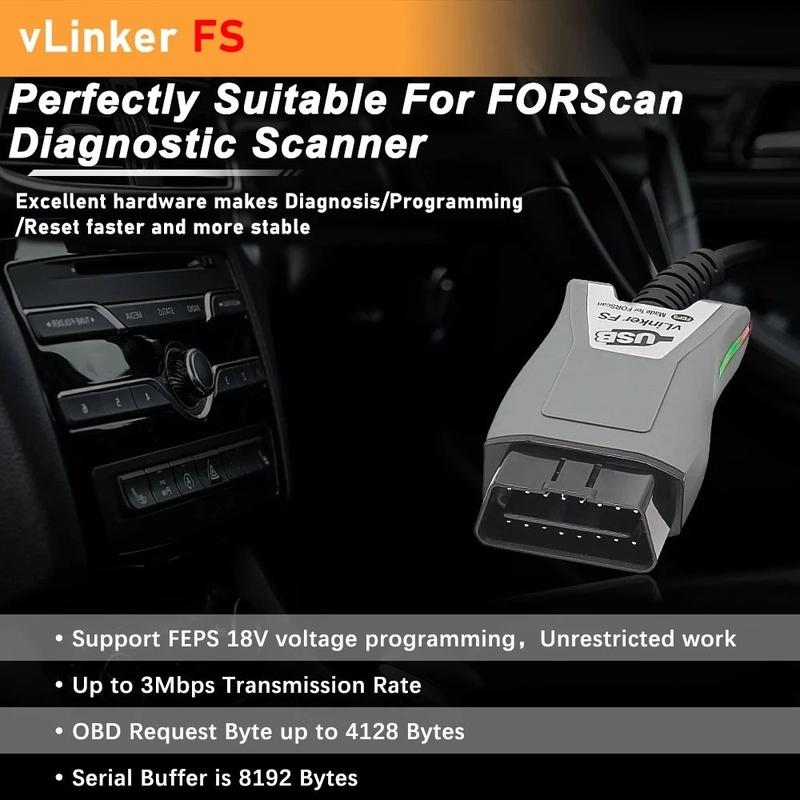 2026 Vgate vLinker FS ELM327 HS/MS-CAN For Fo-rd FORScan OBD2 Car Diagnostic Scanner tool OBDII For Ma-zda